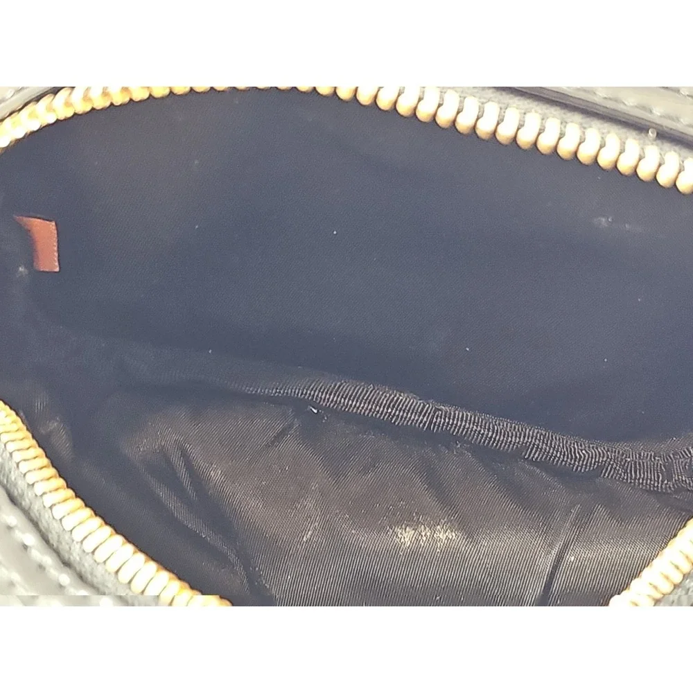 Tory Burch Black Patent Leather Small Cosmetic Case /Travel Makeup Case